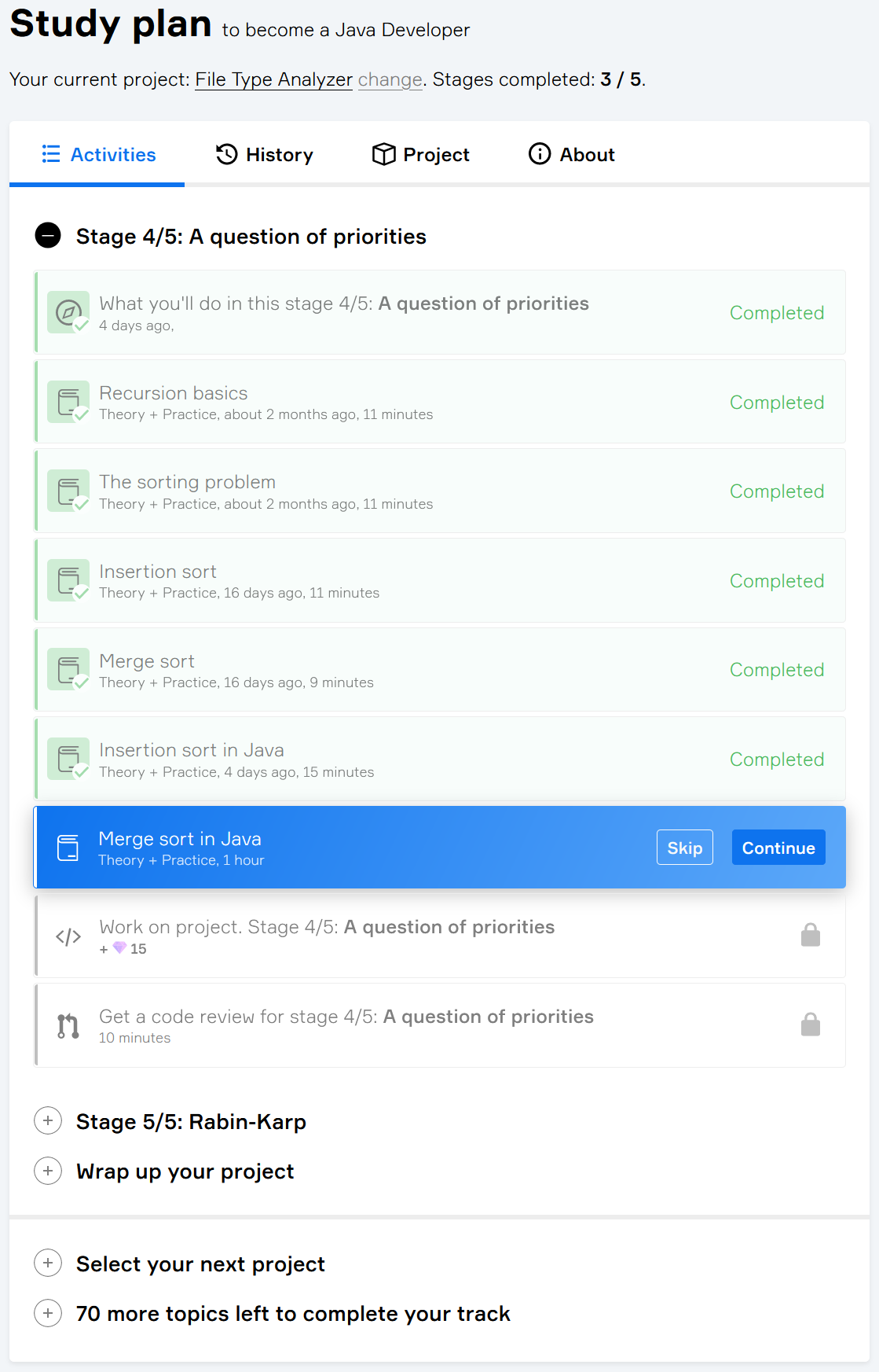 An example of an study plan