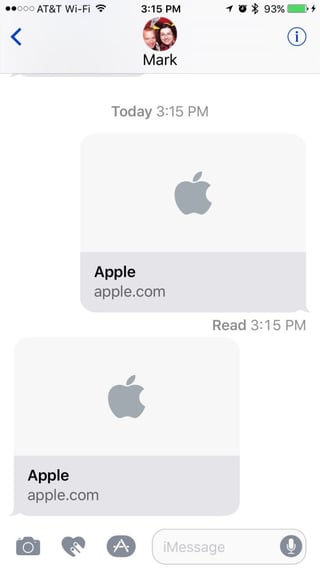 iMessage Apple screenshot