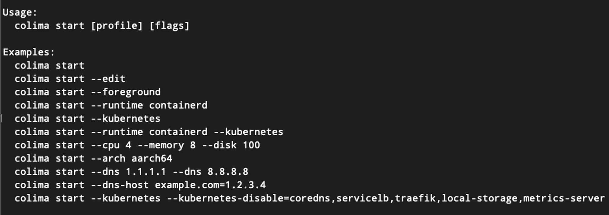 Running Docker and Kubernetes on Colima